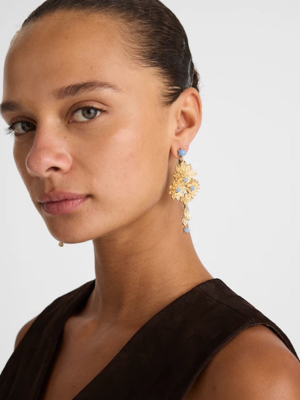 Madewell Semiprecious Floral Chintz Chandelier Earrings